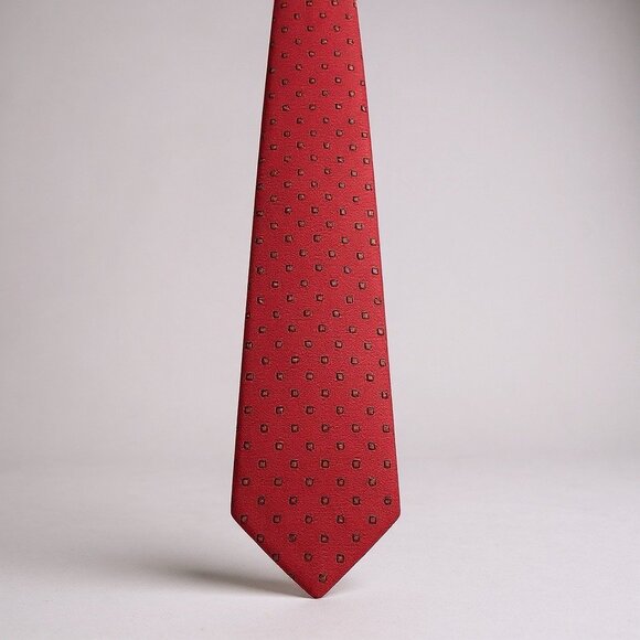Brooks Brothers Power Red Allover Mini Geometric Silk Mens Neck Tie - Picture 2 of 8